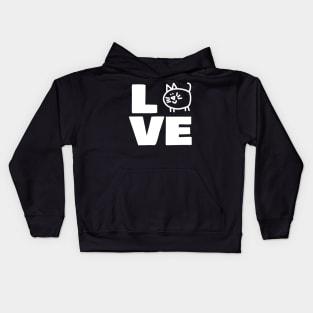 Love Chonk Cat Animals Kids Hoodie